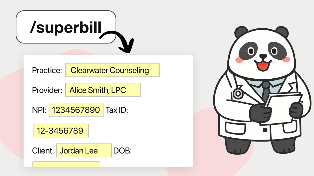 Therapist Superbill and Insurance Forms cover
