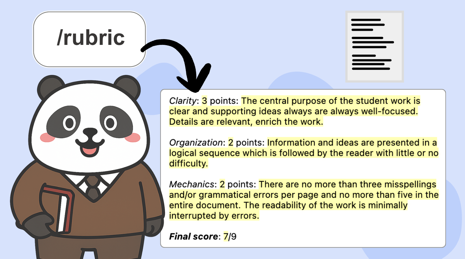 Grading Rubric cover